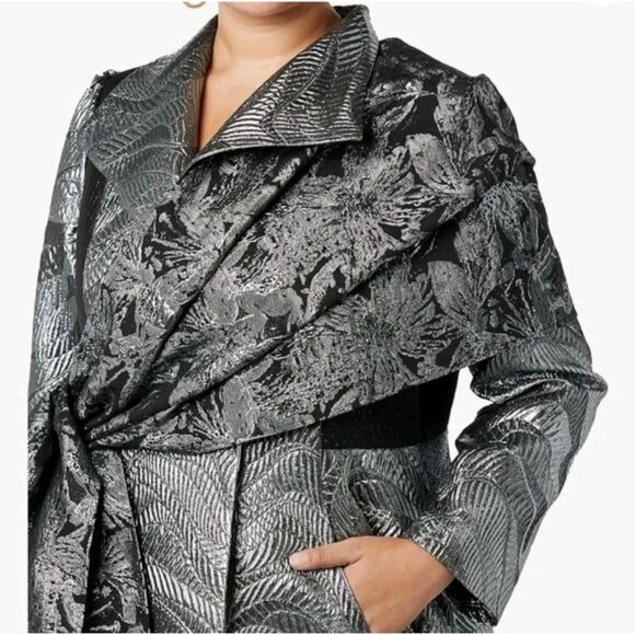MAKING THE CUT womens Metallic Jaquard Coat & Scarffashion-jackets Size: XS-LG - Picture 5 of 6